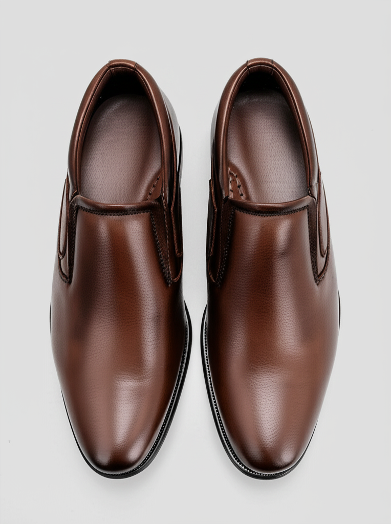 Mitty Brown Formal Slip-on PU Leather Shoes for Men 3302