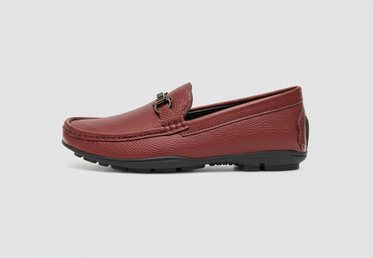 Mitty Cherry PU Leather Loafers for Men 9025