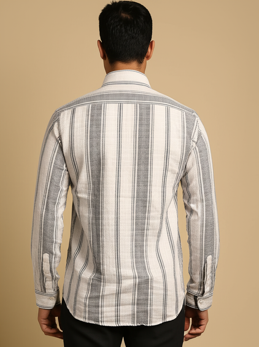 Mitty Striped Linen Full Sleeve Shirt for Men