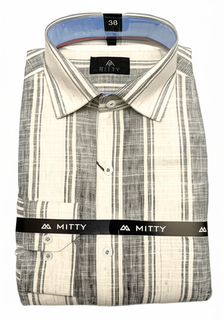 Mitty Striped Linen Full Sleeve Shirt for Men