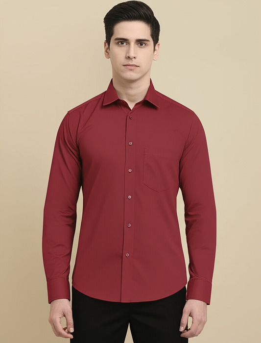Mitty Burgundy Full Sleeve Shirt for Men
