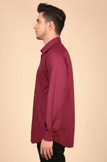 Mitty Burgundy Full Sleeve Shirt for Men