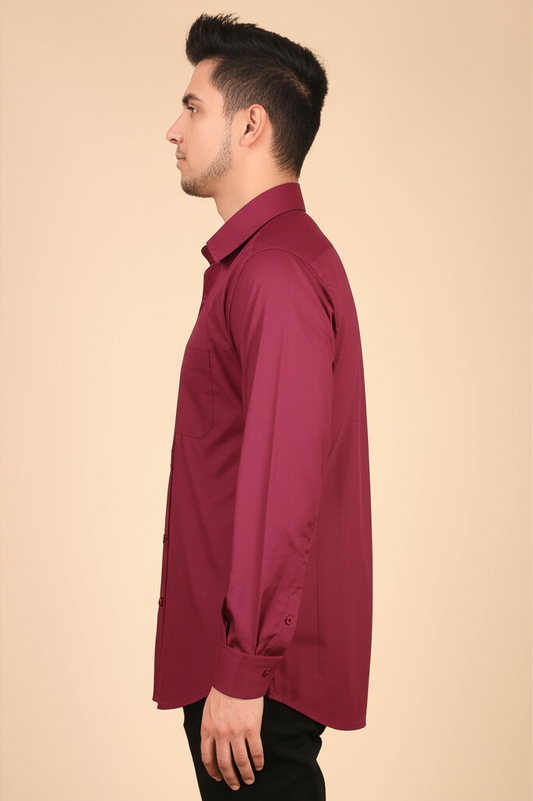Mitty Burgundy Full Sleeve Shirt for Men