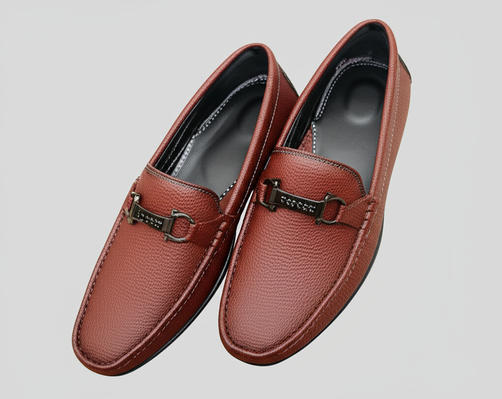 Mitty Cherry PU Leather Loafers for Men 9025