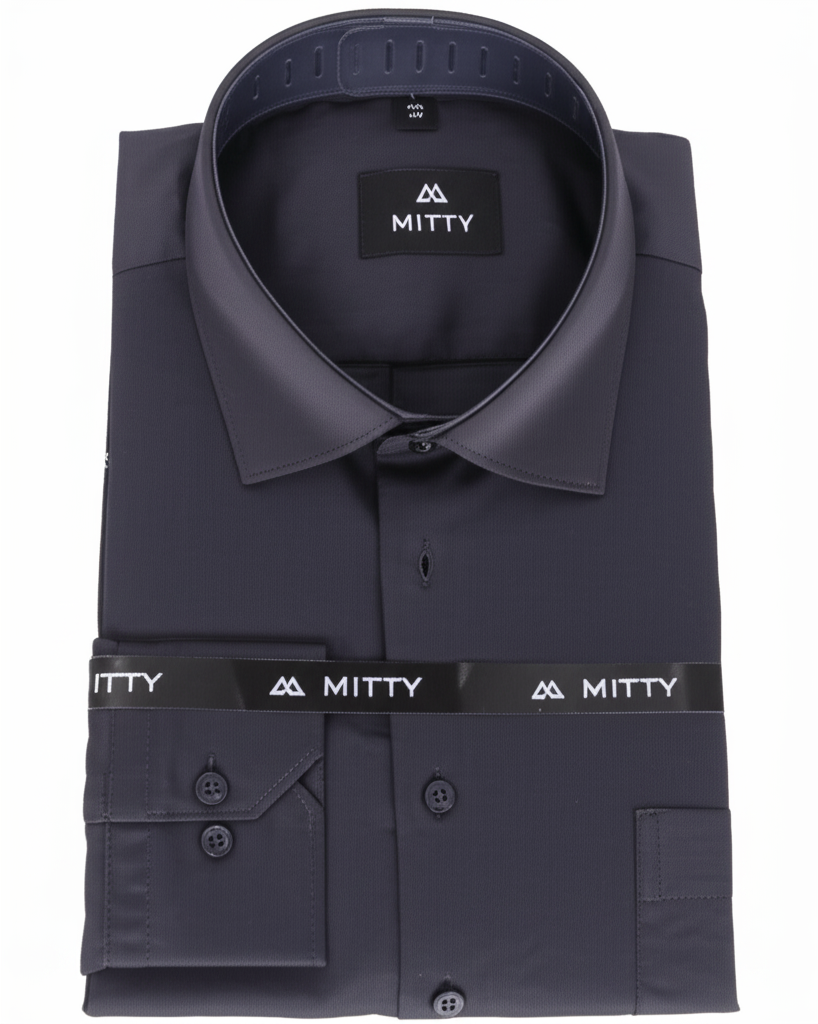 Mitty Charcoal Grey stretch Full Sleeve Shirt for Men