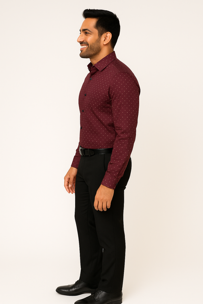 Mitty Polka Dot Full Sleeve Shirt for Men