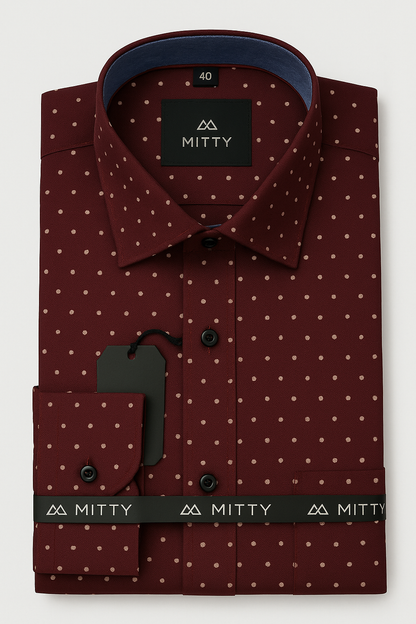 Mitty Polka Dot Full Sleeve Shirt for Men