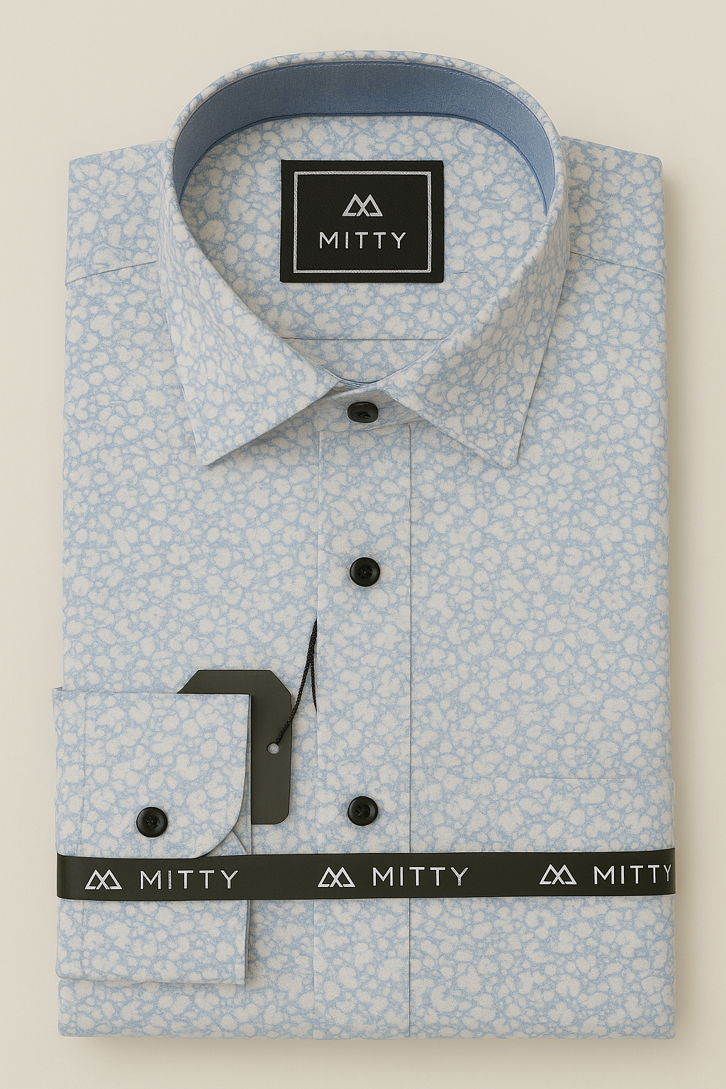 Mitty Blue Floral Print Full Sleeve Shirt for Men