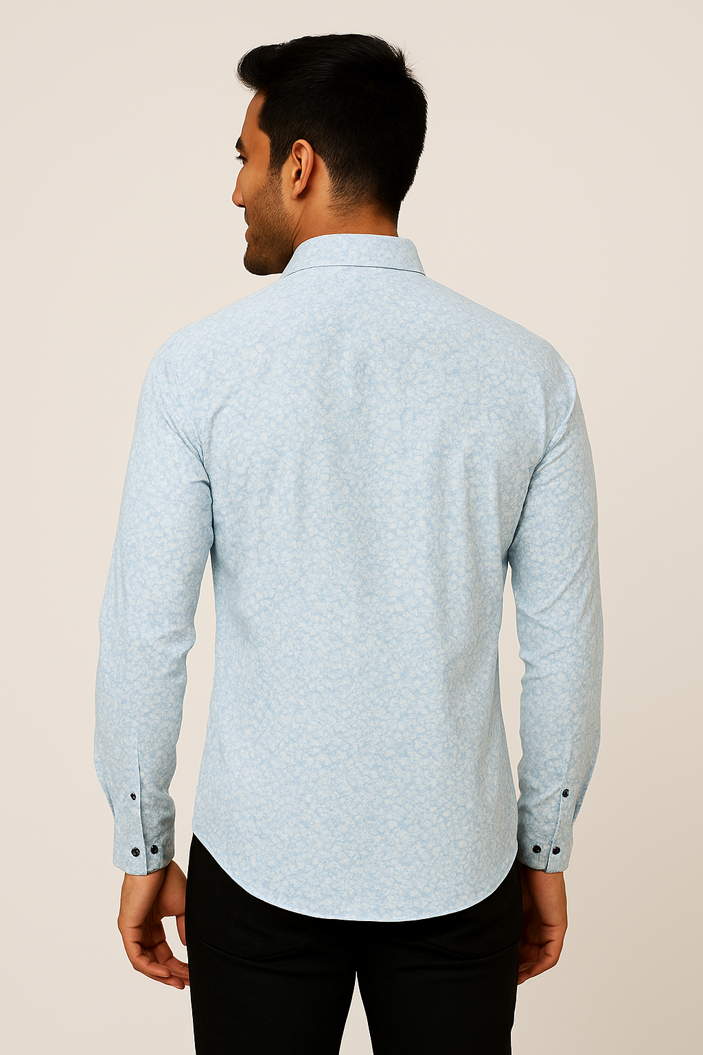 Mitty Blue Floral Print Full Sleeve Shirt for Men