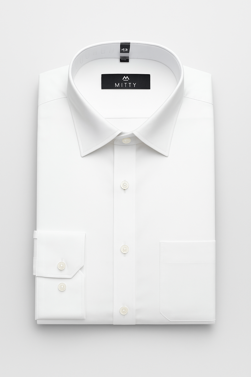 Mitty White Classic Cotton Full Sleeve Shirt for Men