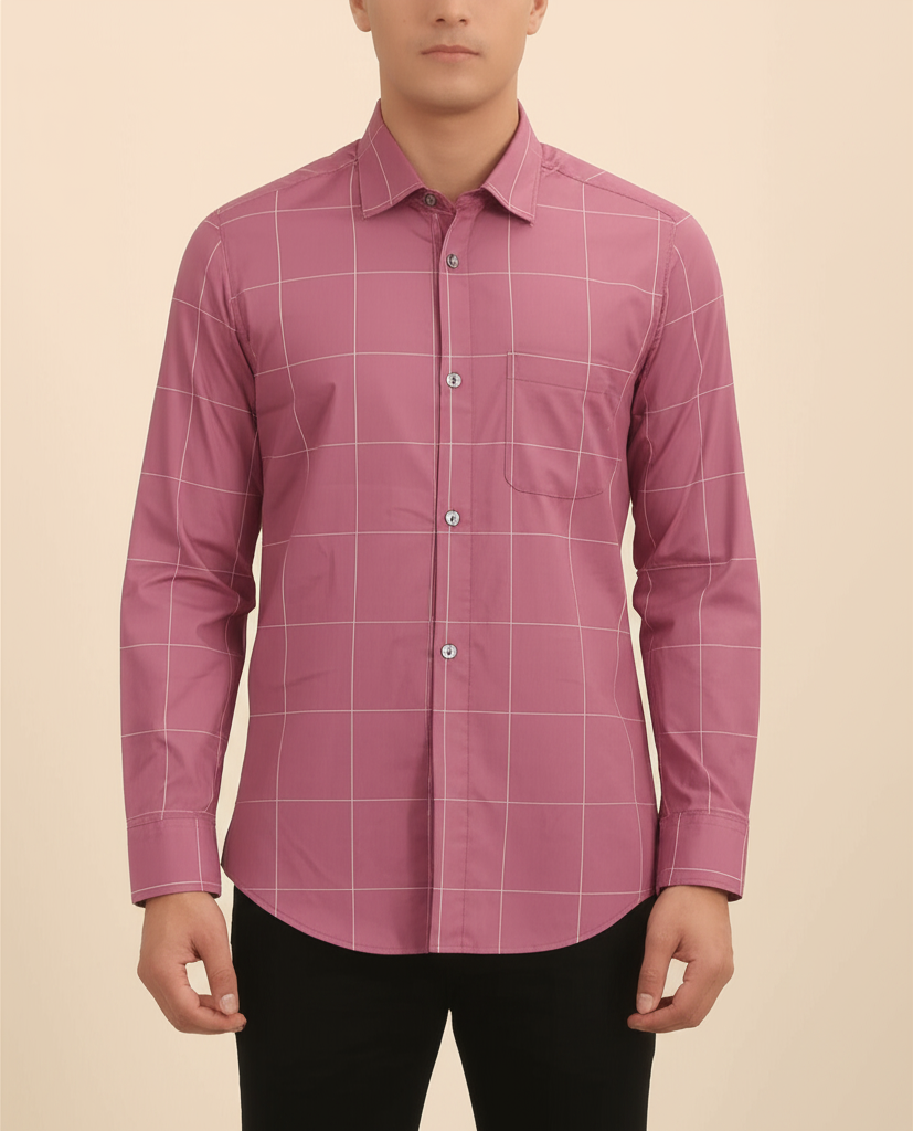 Mitty Dusty Rose Full Sleeve Shirt for Men