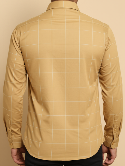 Mitty Khaki Full Sleeve Shirt for Men