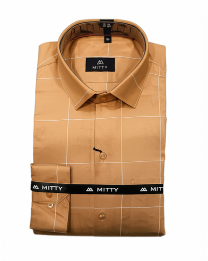 Mitty Khaki Full Sleeve Shirt for Men