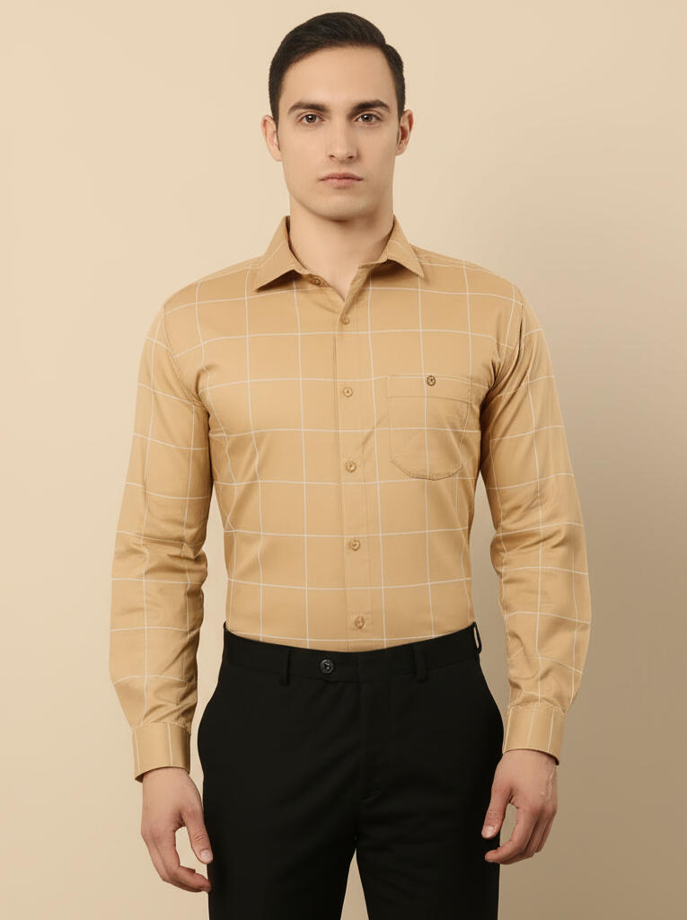 Mitty Khaki Full Sleeve Shirt for Men