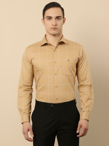 Mitty Khaki Full Sleeve Shirt for Men