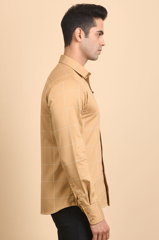 Mitty Khaki Full Sleeve Shirt for Men