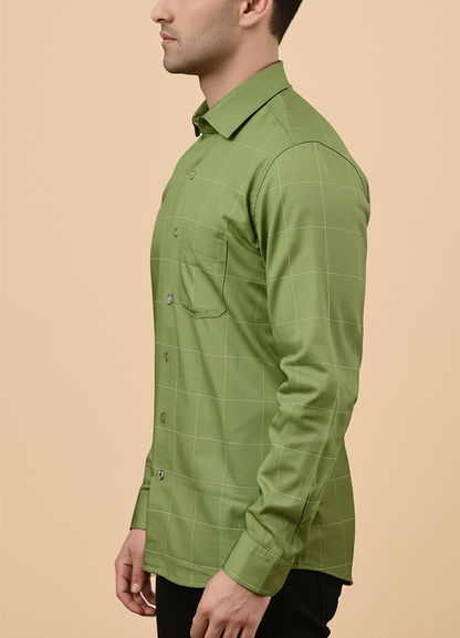Mitty Olive Green Full Sleeve Shirt for Men