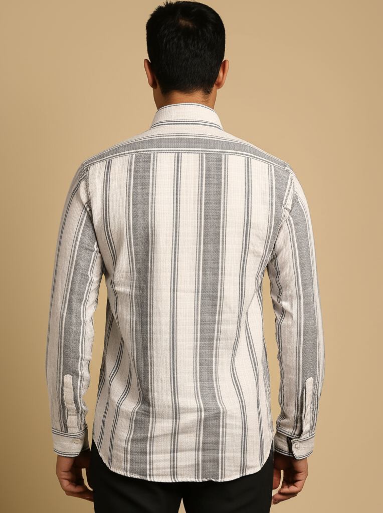 Mitty Striped Linen Full Sleeve Shirt for Men