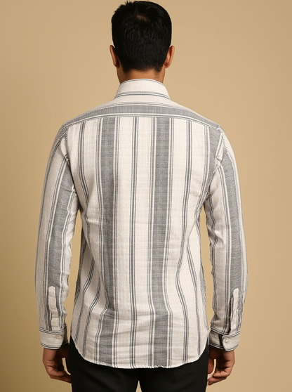 Mitty Striped Linen Full Sleeve Shirt for Men