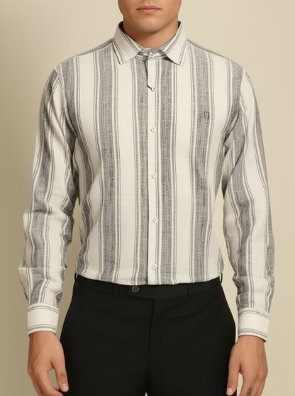 Mitty Striped Linen Full Sleeve Shirt for Men