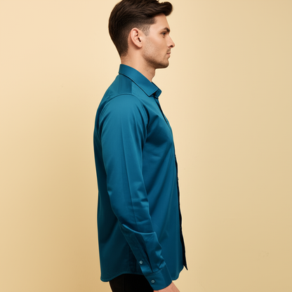 Mitty Teal Full Sleeve Shirt for Men