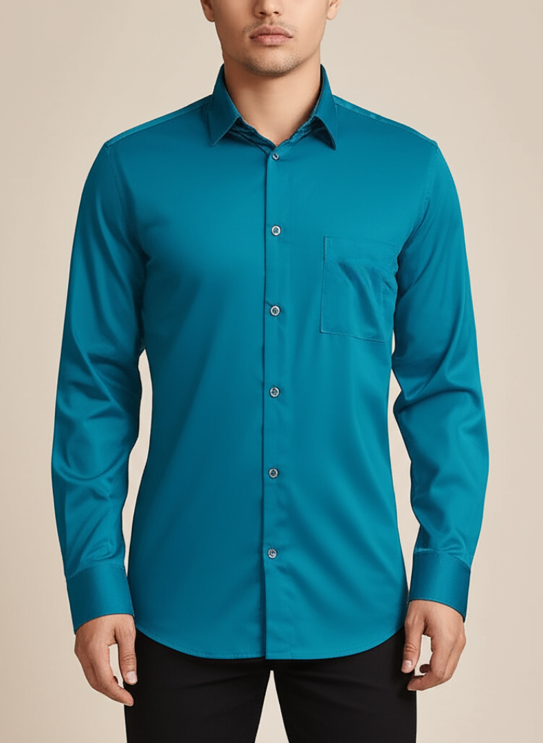 Mitty Teal Full Sleeve Shirt for Men