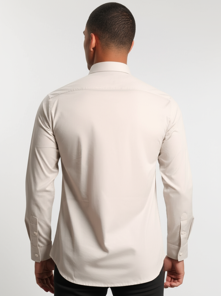 Mitty Light Beige Cotton Full Sleeve Shirt for Men