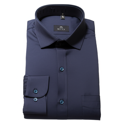 MITTY Black Cotton Full Sleeve Formal Shirt for Men