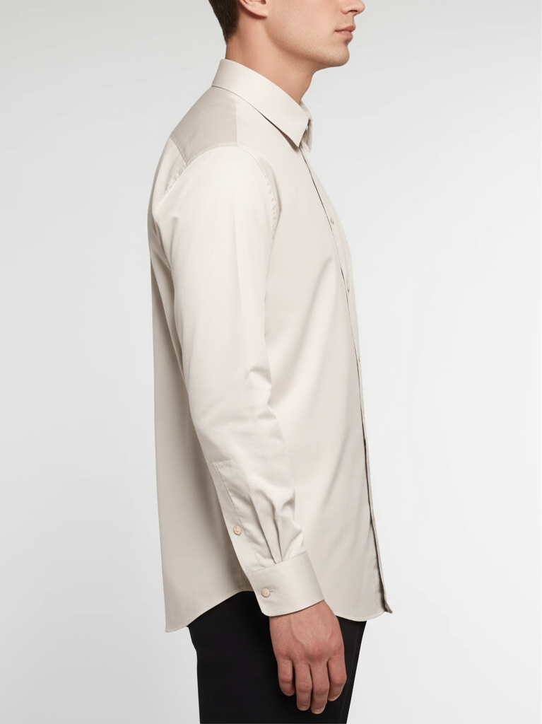 Mitty Light Beige Cotton Full Sleeve Shirt for Men