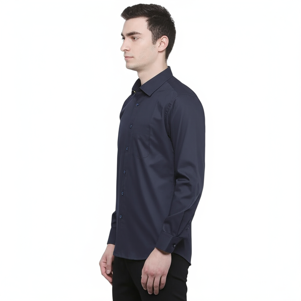 MITTY Black Cotton Full Sleeve Formal Shirt for Men