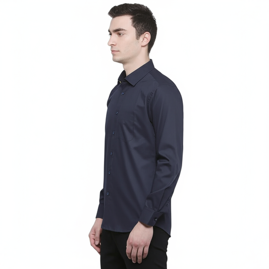 MITTY Black Cotton Full Sleeve Formal Shirt for Men